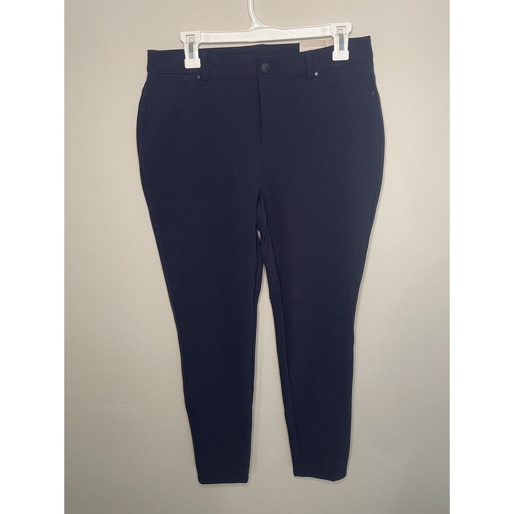 NEW Chico's 1.5 Navy Blue Slim Ankle Pant Career 5‎ Pocket Fly Front Classic